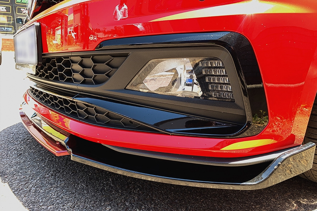 Voorspoiler VW Polo Glans Zwart/Rood