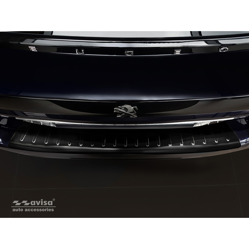 Zwart RVS Achterbumperprotector  Peugeot 508 II SW 2019- 'Ribs'