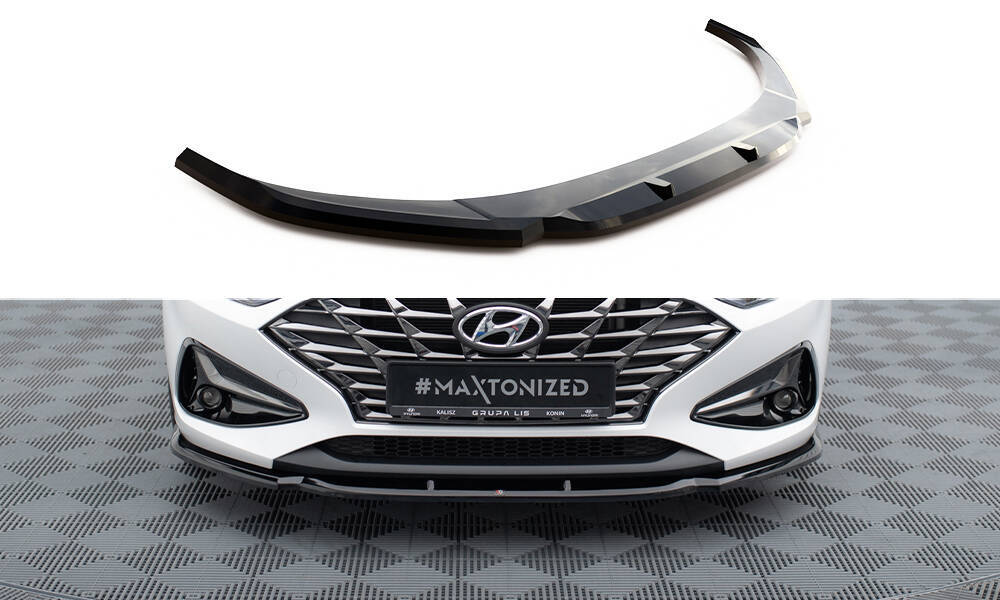 Voorspoiler V.1 Hyundai i30 Facelift Maxton Glans Zwart