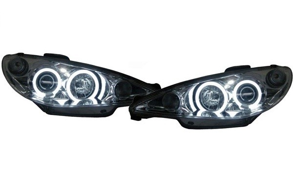 Faros Peugeot 206 02-.. + GTI Angel Eyes Ice CCFL