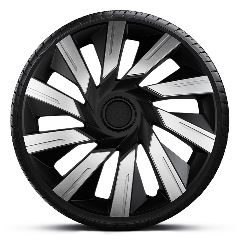 4-Delige J-Tec Wieldoppenset Tecna 14-inch zilver/zwart