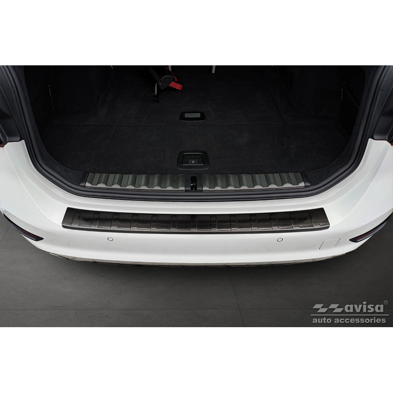 Zwart RVS Achterbumperprotector  BMW 3-Serie G21 Touring 2019-2022 'Ribs'
