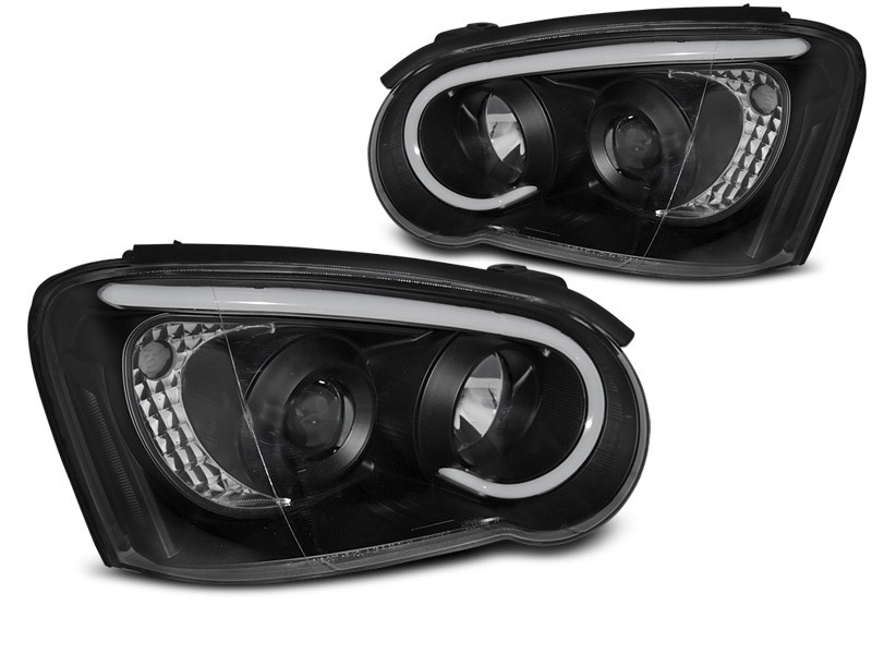 Faros Subaru Impreza 03-05 negro + positionrings