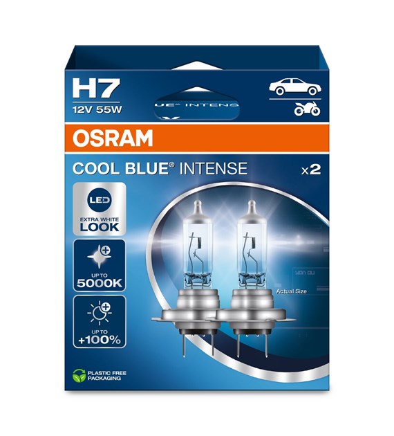 Osram Cool Blue Intense Halogeen lampen - H7 - 12V/55W - set à 2 stuks 64210CBN-2HB