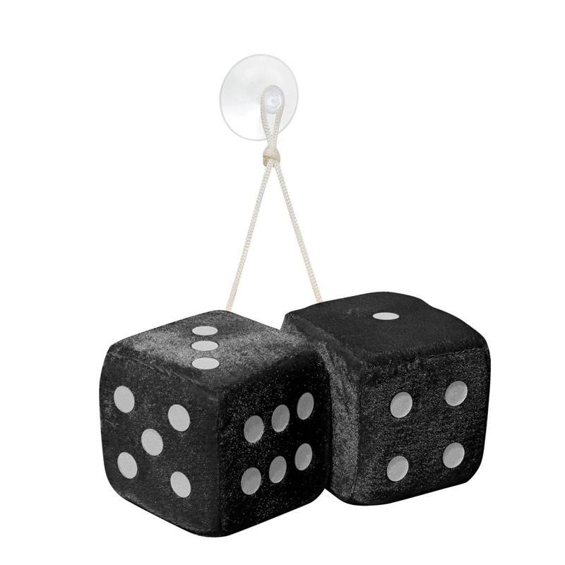Simoni Racing Microfibre Big Dices 10x10cm - Zwart - Set à 2 stuks