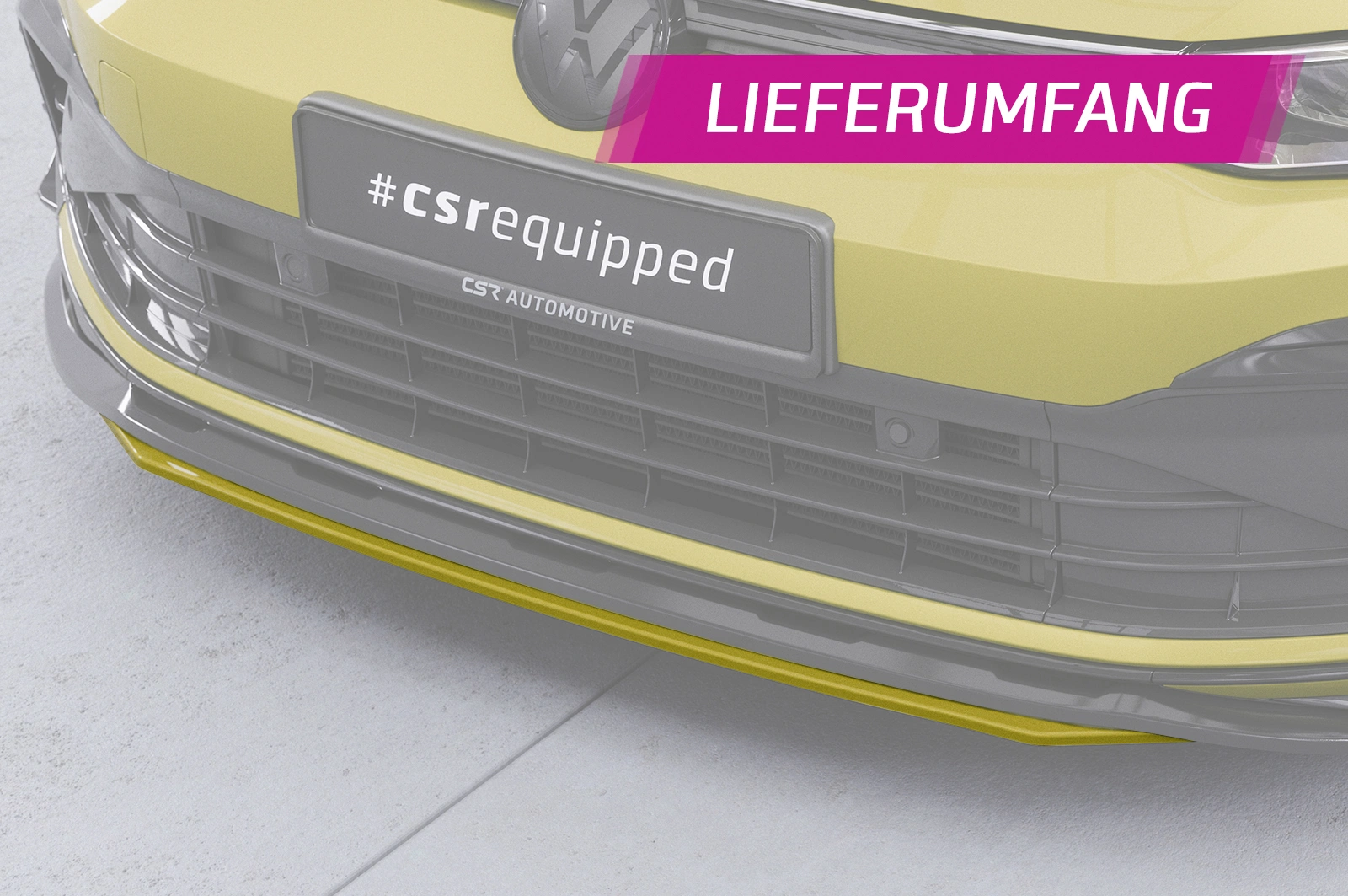 Voorspoiler VW Golf 8 glans zwart
