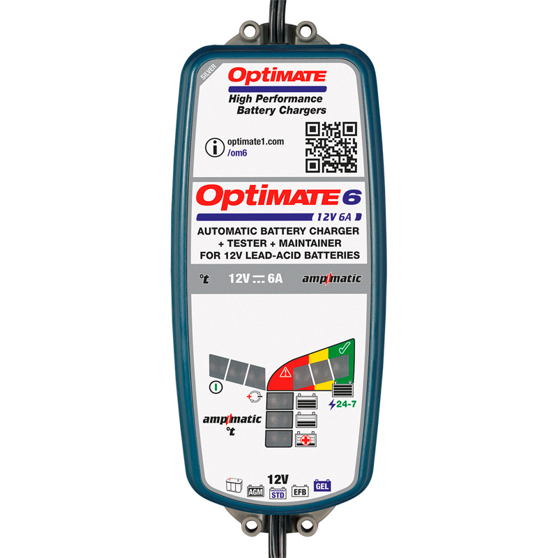 OptiMate 6 Ampmatic 12V/6.0A 9-staps Acculader / tester / onderhouder