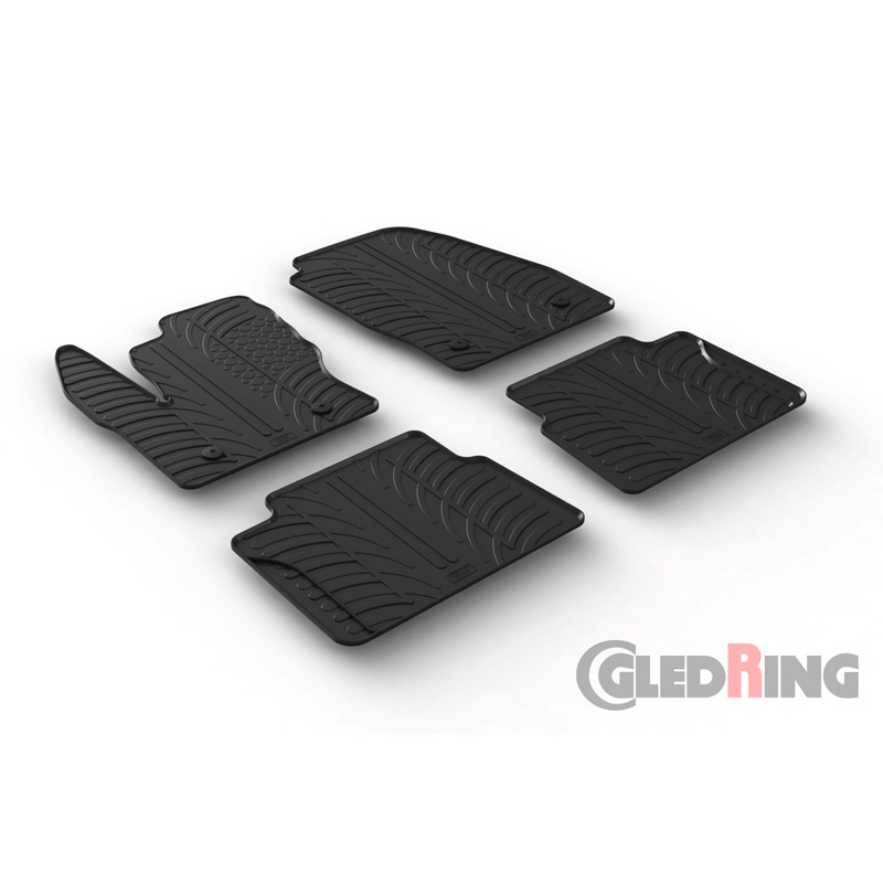 Rubbermatten  Ford Transit Connect Kombi Furgon (L1/L2) 2014-2022 (T profiel 4-delig + montageclips)