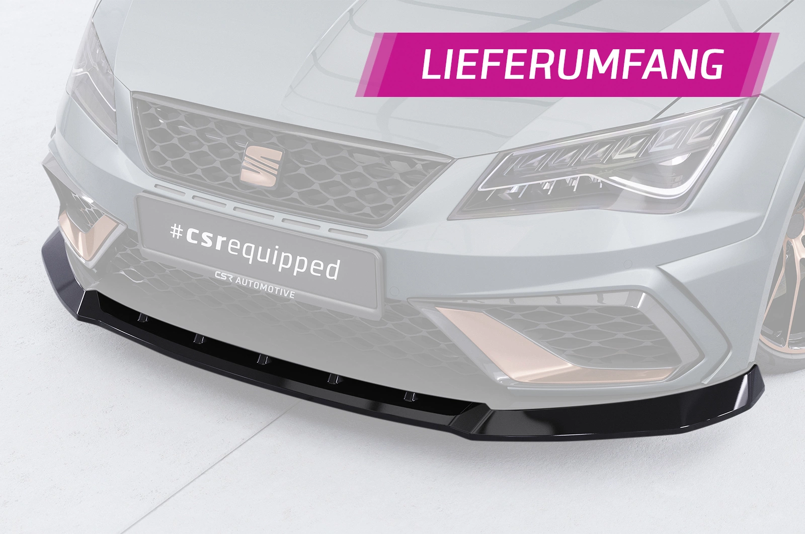 Voorspoiler Seat Leon 3 (Typ 5F) Cupra R Glans Zwart (2017-2020)
