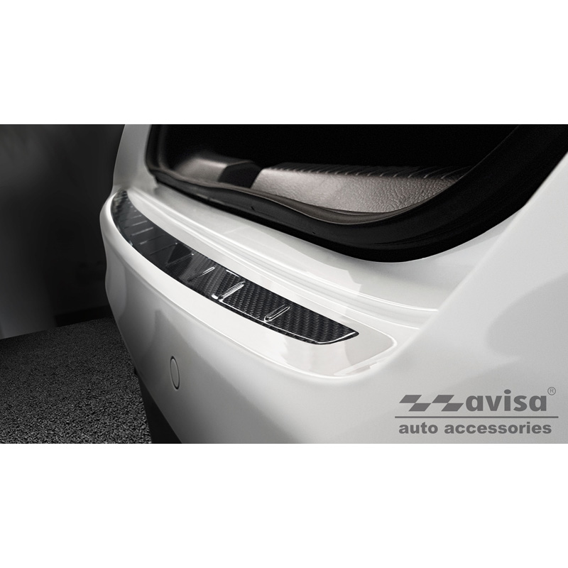 Echt 3D Carbon Achterbumperprotector  Mercedes CLA II (C118) Sedan 2019- 'Ribs'