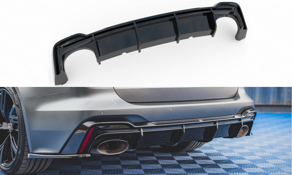 Achter Diffuser Audi RS6 C8 Maxton Glanzend zwart