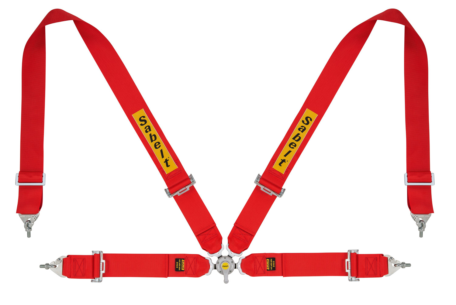 Sabelt Gordel 4 Punts Steel Rood 3 Inch-2 Inch