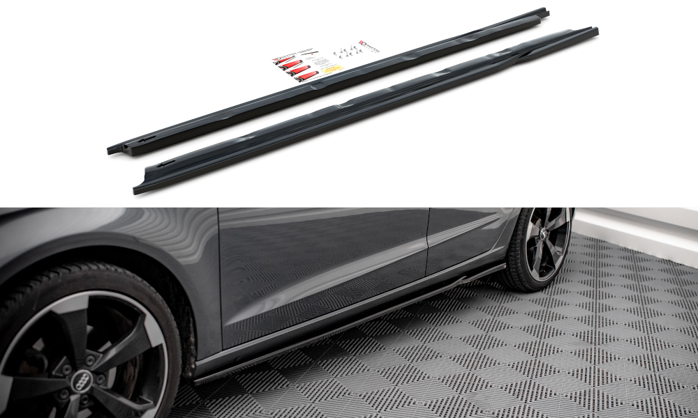 Zijskirts Audi A3 8V Sportback 13-16 Maxton Glans Zwart
