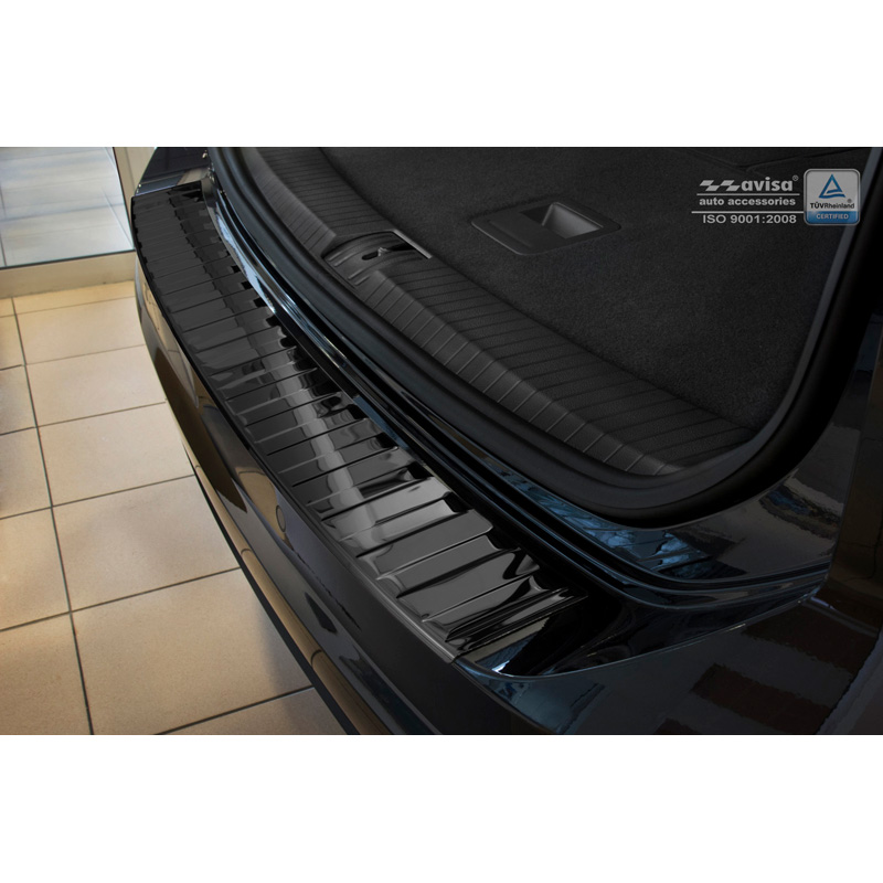 Zwart-Chroom RVS Achterbumperprotector  Volkswagen Touran III 2015- incl. R-Line 'Ribs'