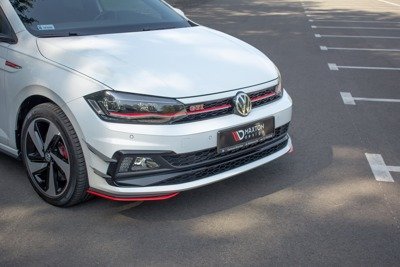 Voorspoiler VW Polo MK6 GTI Glans Zwart