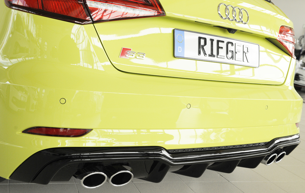 Diffuser  Audi S3 A3 8V S-Line Hatchback & Sportback 16-20 Glans Zwart