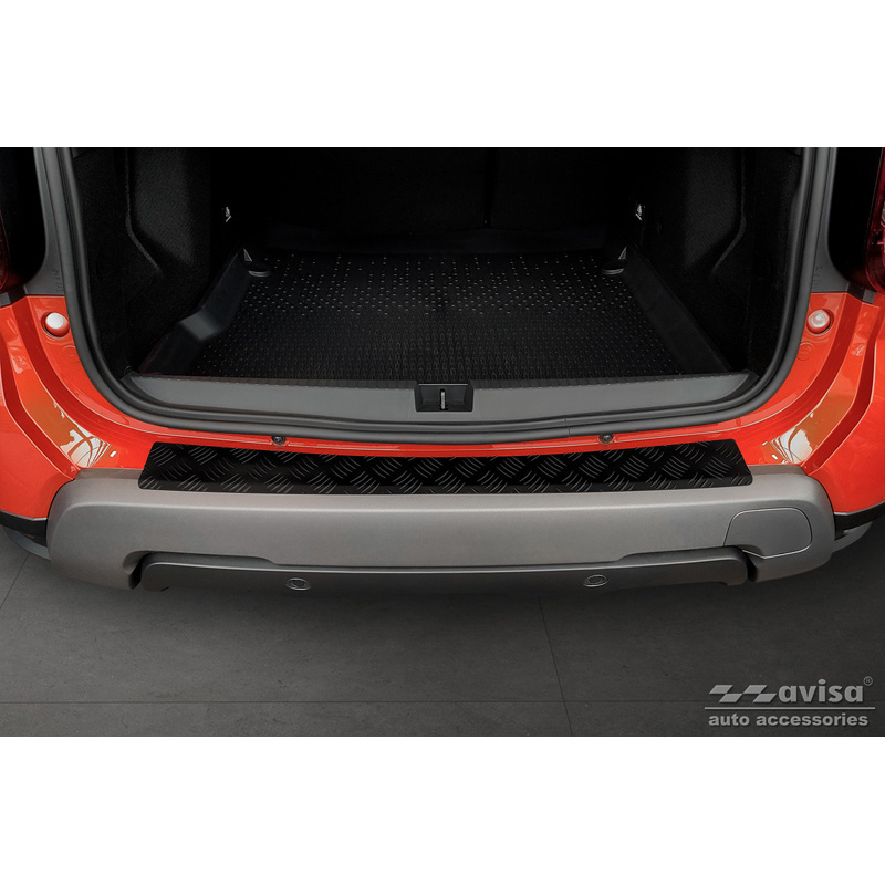 Matzwart Aluminium Achterbumperprotector  Dacia Duster II 2018-2021 & FL 2021-2024 'Riffled Plate'