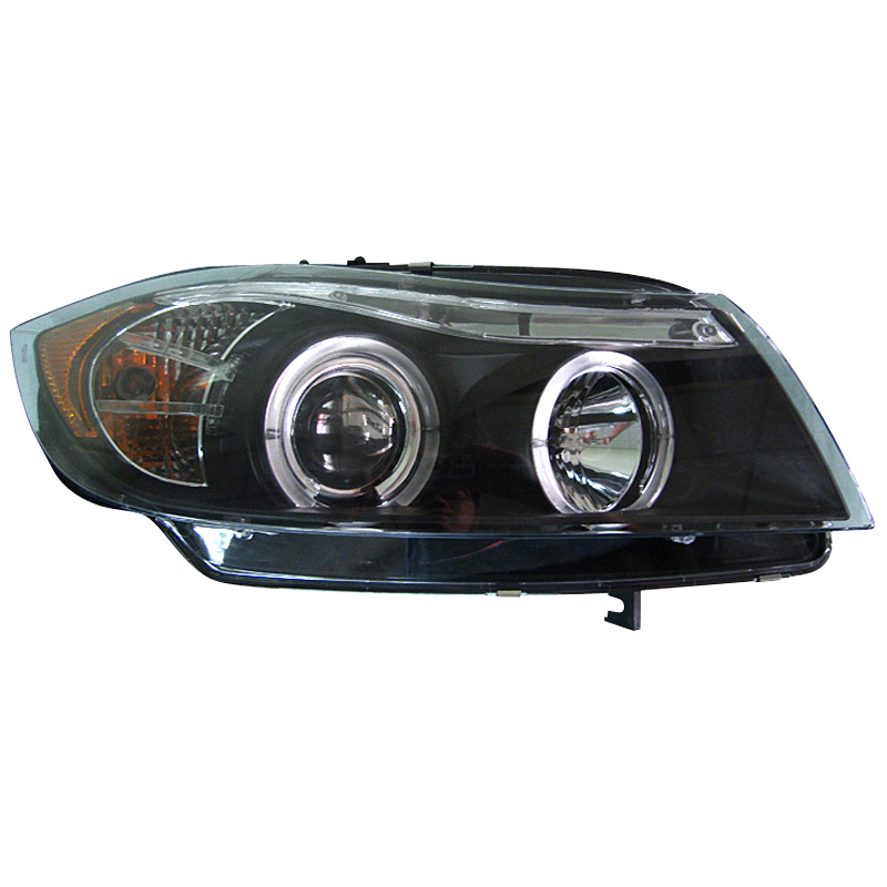 Set Koplampen  BMW 3-Serie E90/E91 Sedan/Touring 2005-2008 - Zwart - incl. Angel-Eyes