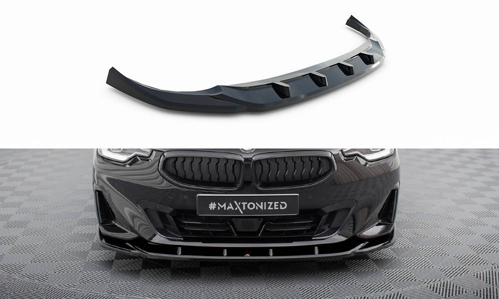 Voorspoiler V.3 BMW 2 Serie Coupe G42 Maxton Glans Zwart