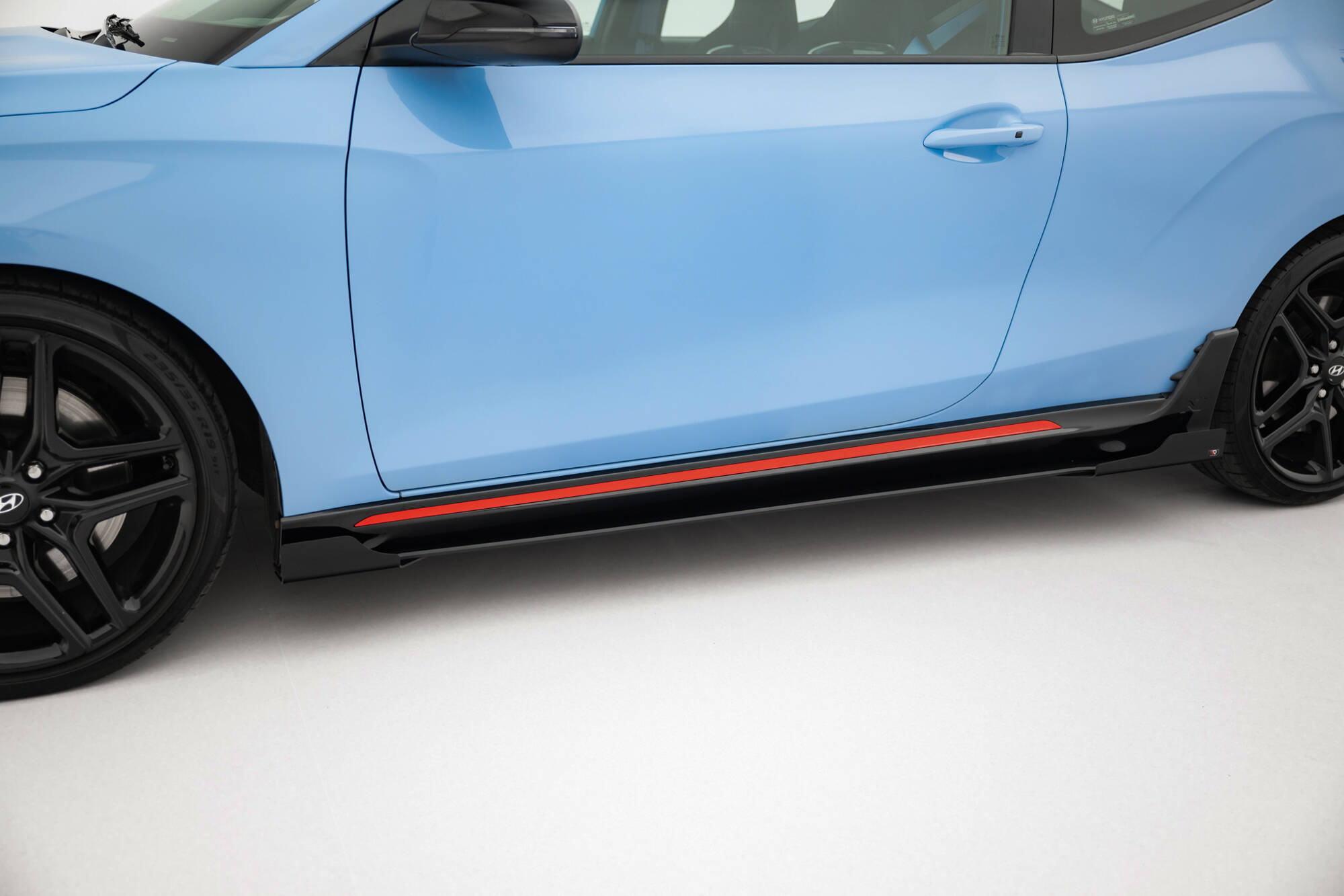Street Pro Zijskirts + Flaps Hyundai Veloster N MK2 Maxton Glanzend zwart