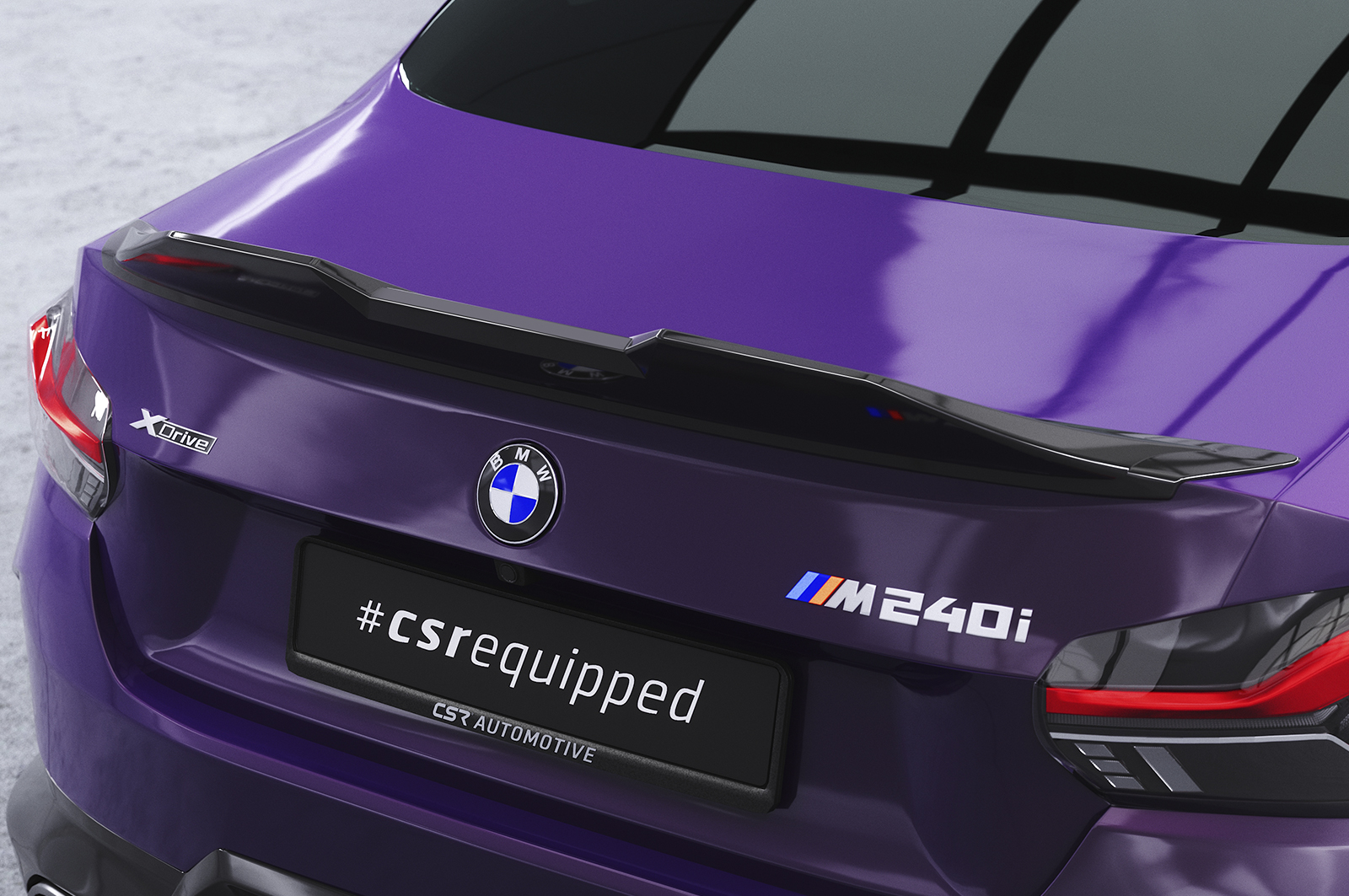 Spoiler BMW 2 Serie G42 / M2 G87 CSR Glans Zwart