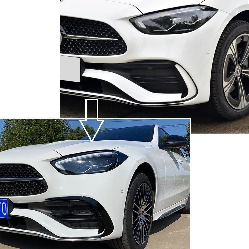 Canards Mercedes C Klasse W206 AMG Line Glans Zwart