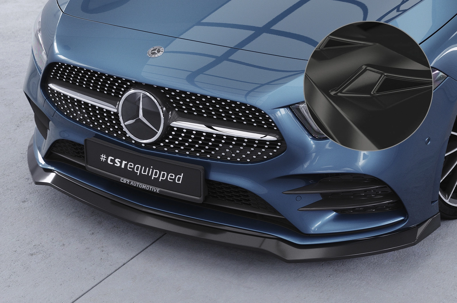 Voorspoiler Mercedes-Benz A-Klasse 177 A35 AMG / AMG-Line glans zwart 2018–2022