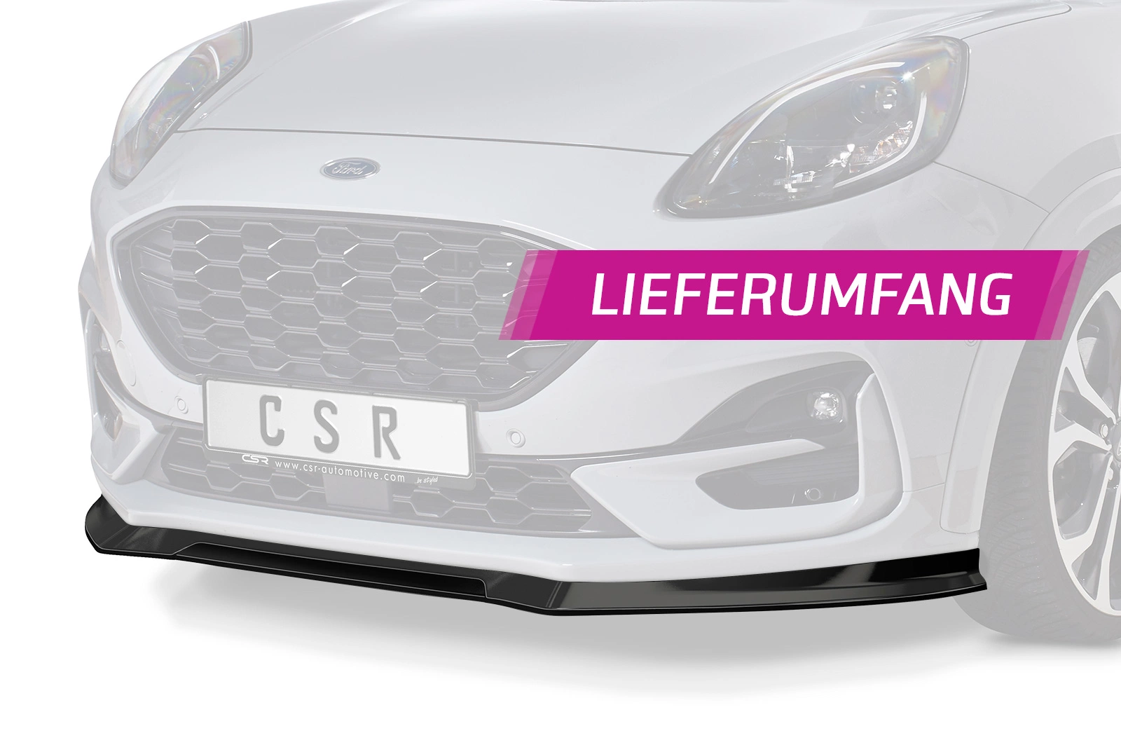 Voorspoiler Ford Puma ST-Line 2019–heden – CSR Automotive – Glans Zwart