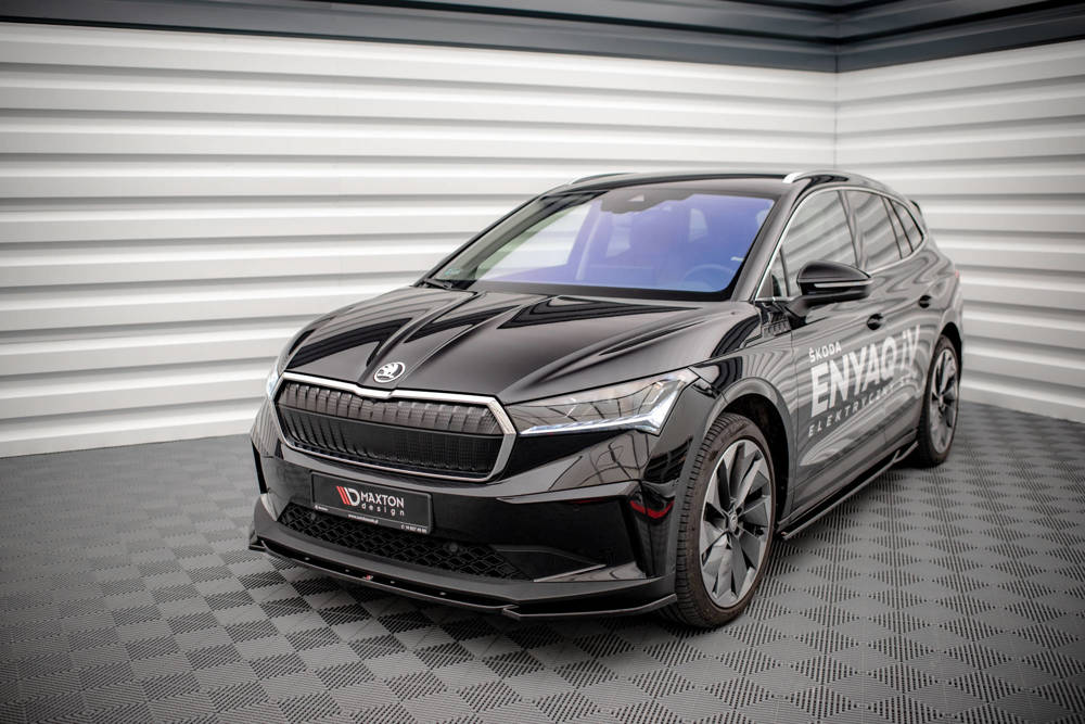 Voorspoiler V.3 Skoda Enyaq IV Maxton Glans Zwart