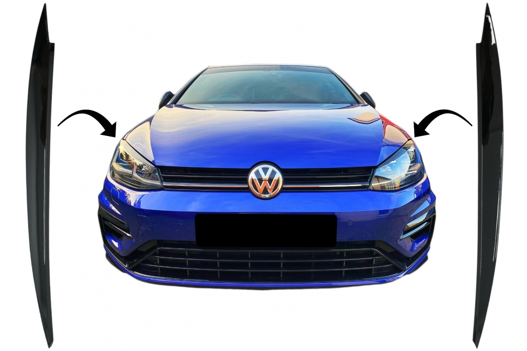 Koplampspoilers VW Golf 7 13-17 Glans Zwart