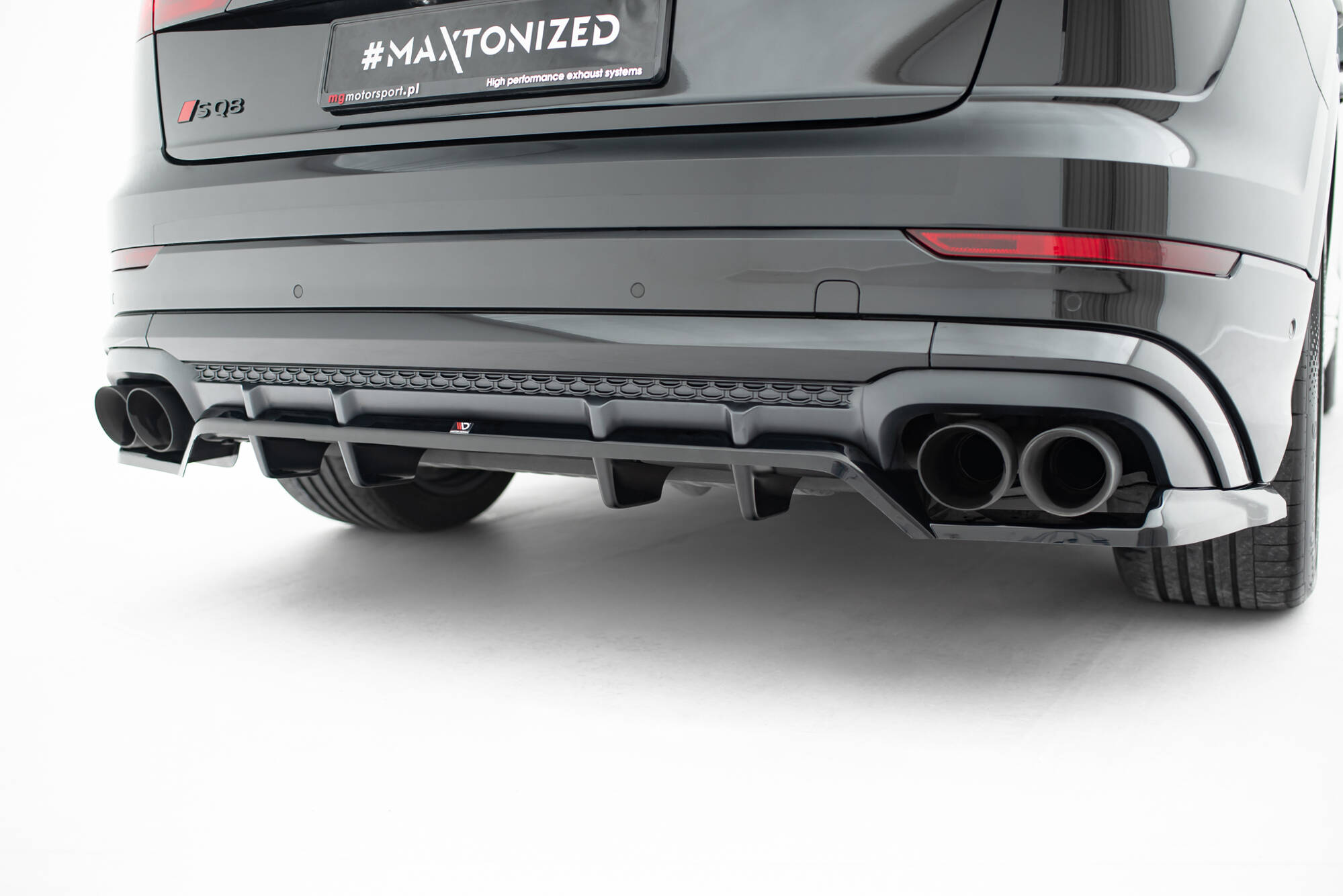 Achter Diffuser V.2 Audi SQ8 / Q8 S-Line MK1 Facelift Maxton Glanzend zwart