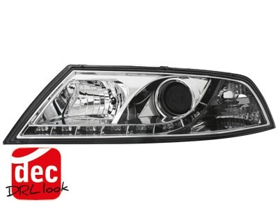 Faros Skoda Octavia 05-09 Dayline Los ojos del Diablo HID cromo