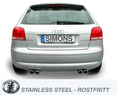 Simons Dual Power Uitlaatsysteem af kat. VW Golf V 2003>