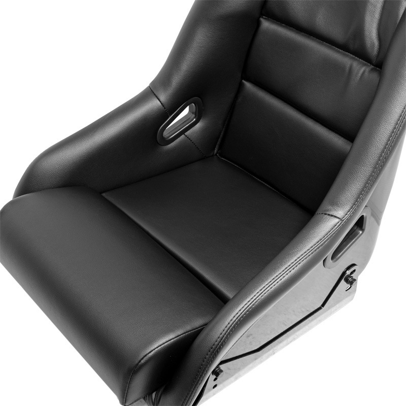 Sportstoel 'BS1' - Zwart Kunstleder - Vaste polyester rugleuning - incl. sledes