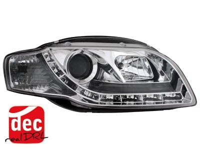 Headlights Audi A4 B7 04-08 Devil Eyes Dlite LED Chrome