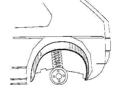 spatbordrand, binnen, smal, rechts VW Jetta, 1979-1984