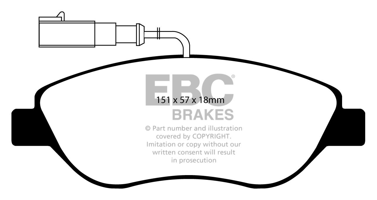 EBC Brakes FIAT Stilo 1.9 TD (126) 2003-2007 Remblokken voorzijd