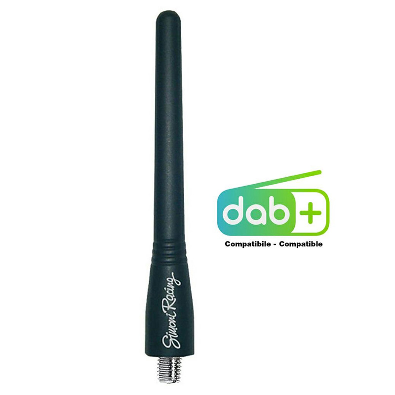 Simoni Racing Aluminium Antenne Evo Rubber - Zwart - Lengte 10,5cm