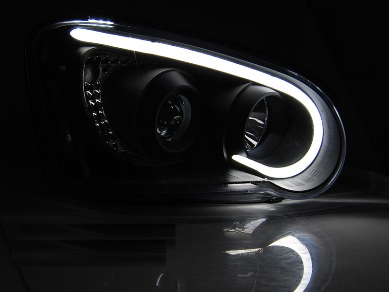 Faros Subaru Impreza 03-05 negro + positionrings
