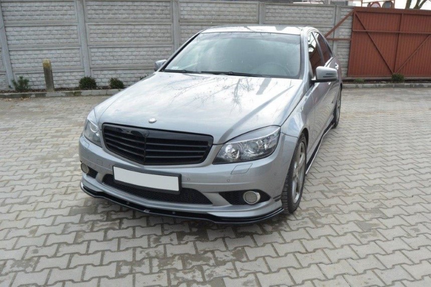 Voorspoiler Mercedes C-klasse W204 AMG-Line Maxton Design glans zwart