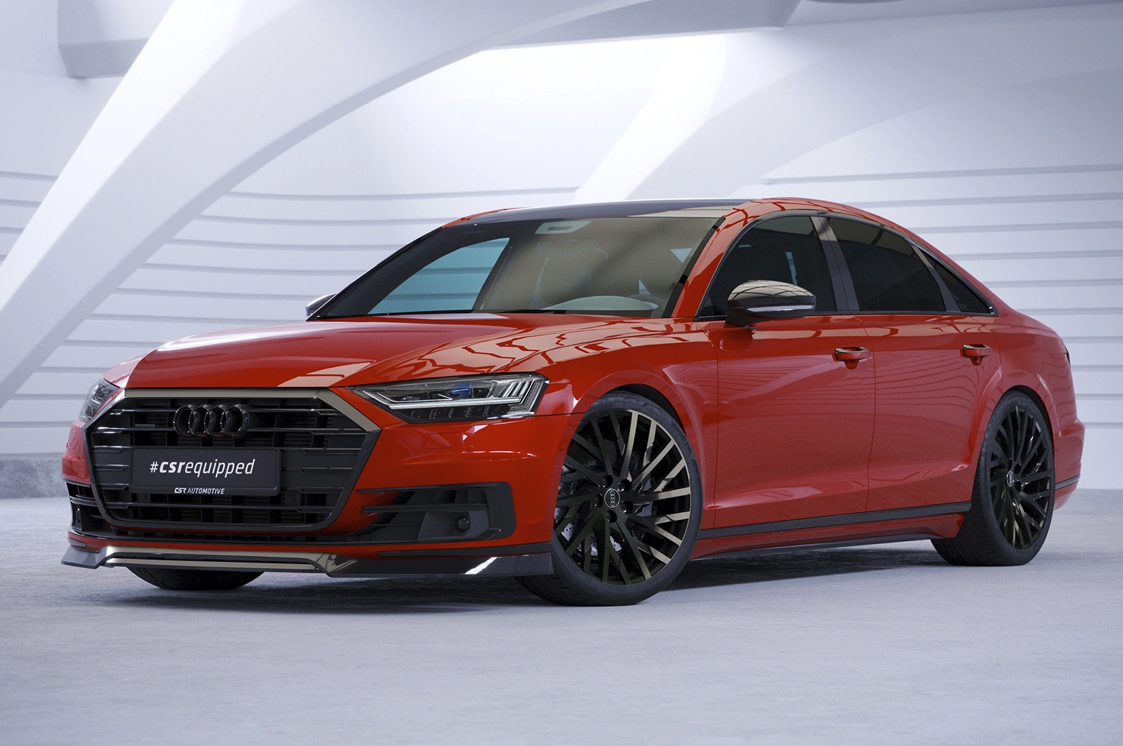 Voorspoiler Audi A8 (D5) Glans Zwart (2017–2021) CSR
