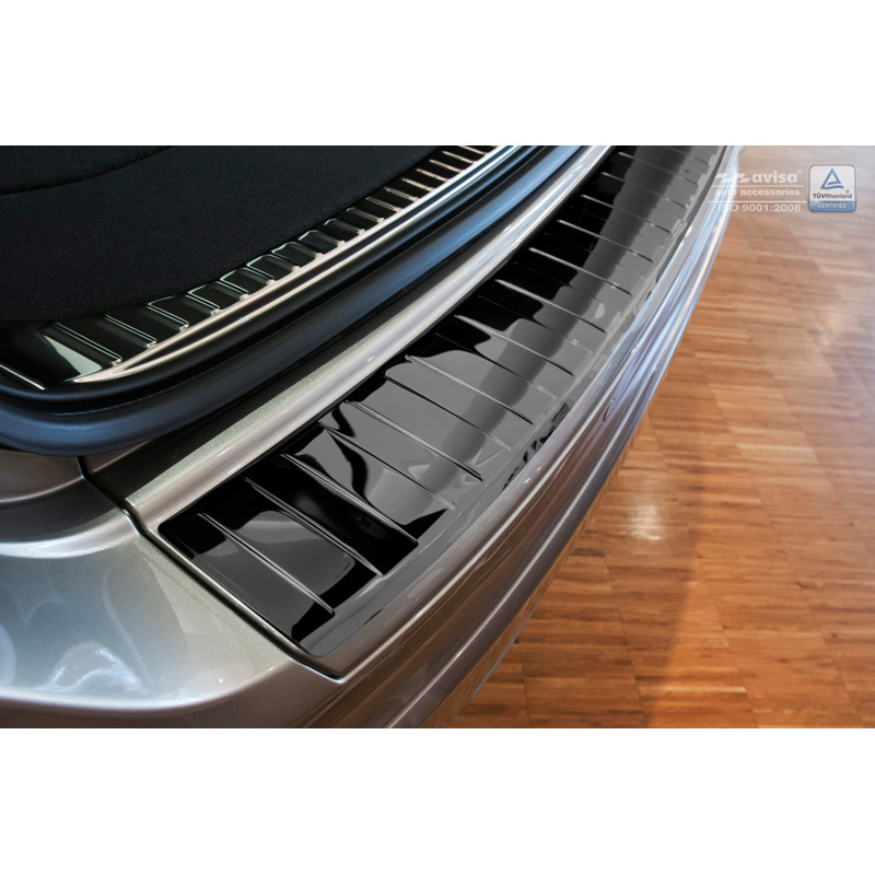 Zwart-Chroom RVS Achterbumperprotector  Volvo XC60 2013-2016 'Ribs'