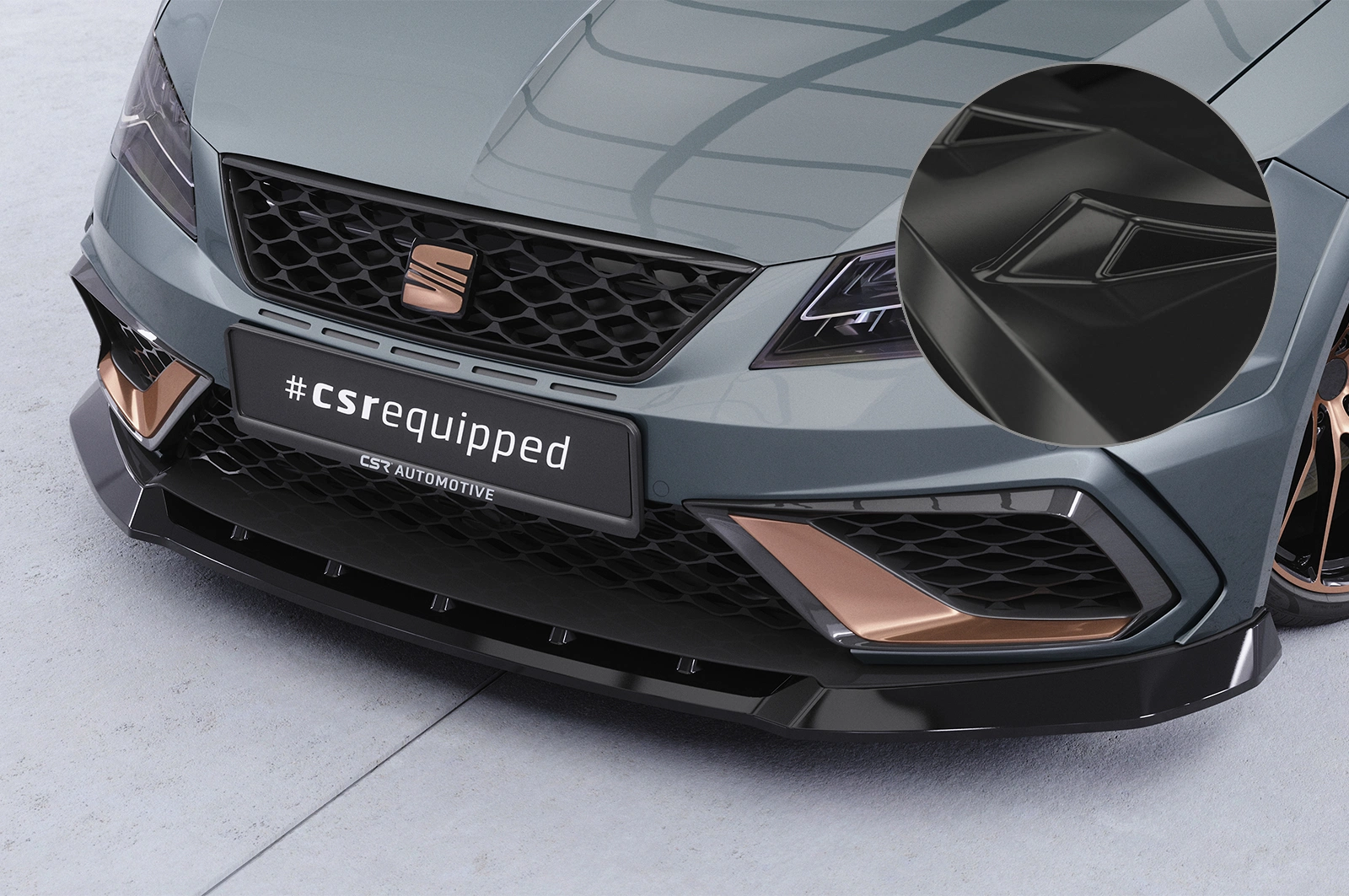 Voorspoiler Seat Leon 3 (Typ 5F) Cupra R Glans Zwart (2017-2020)