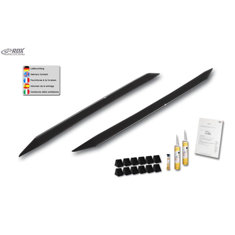 Sideskirts 'Slim'  Audi A6 (4F) Sedan/Avant 2005-2011 (ABS zwart glanzend)