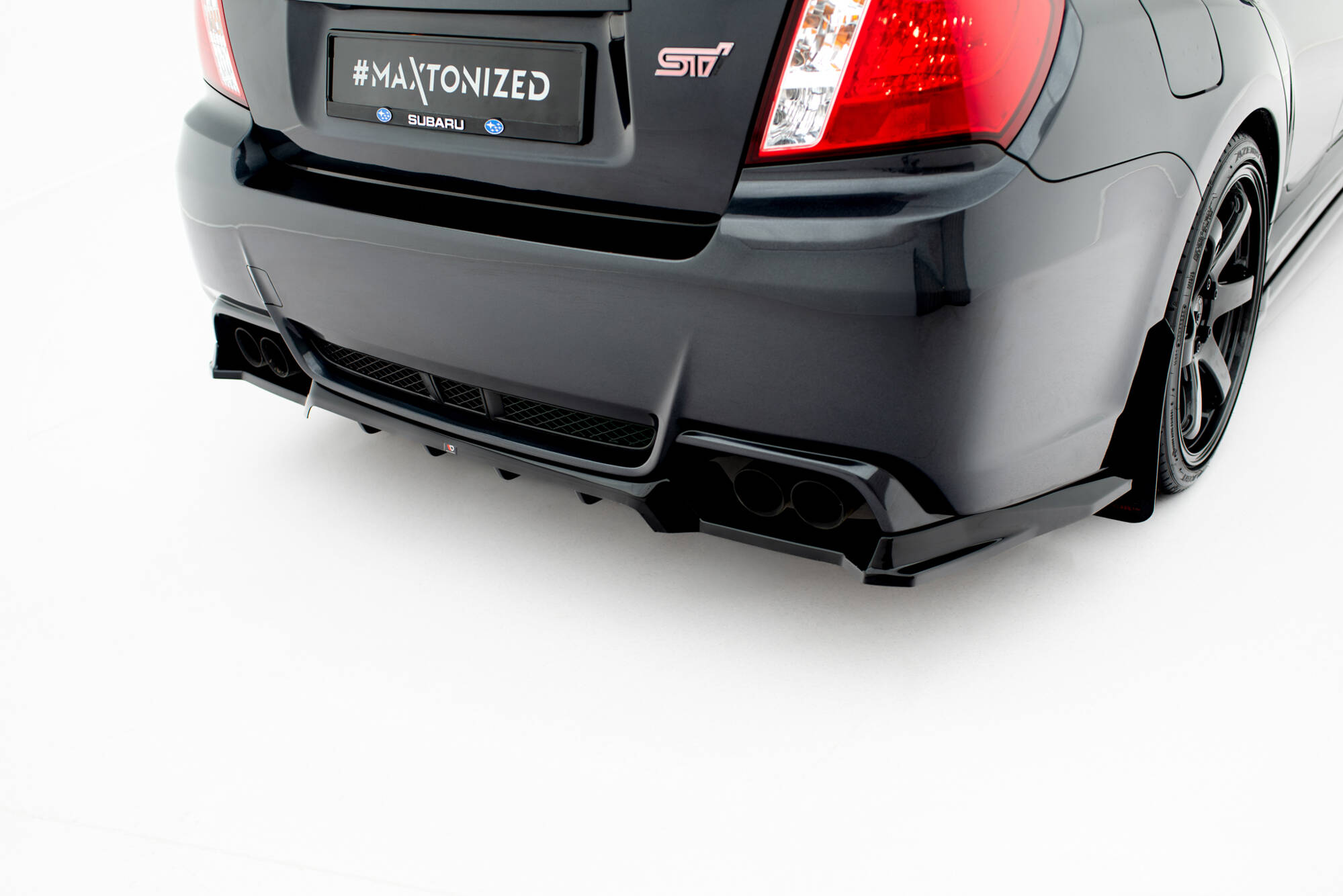 Achter Diffuser Subaru Impreza WRX STI MK3 Facelift Maxton Glanzend zwart