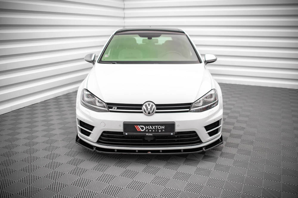 Voorspoiler VW Golf 7 R Maxton Glans Zwart V.4