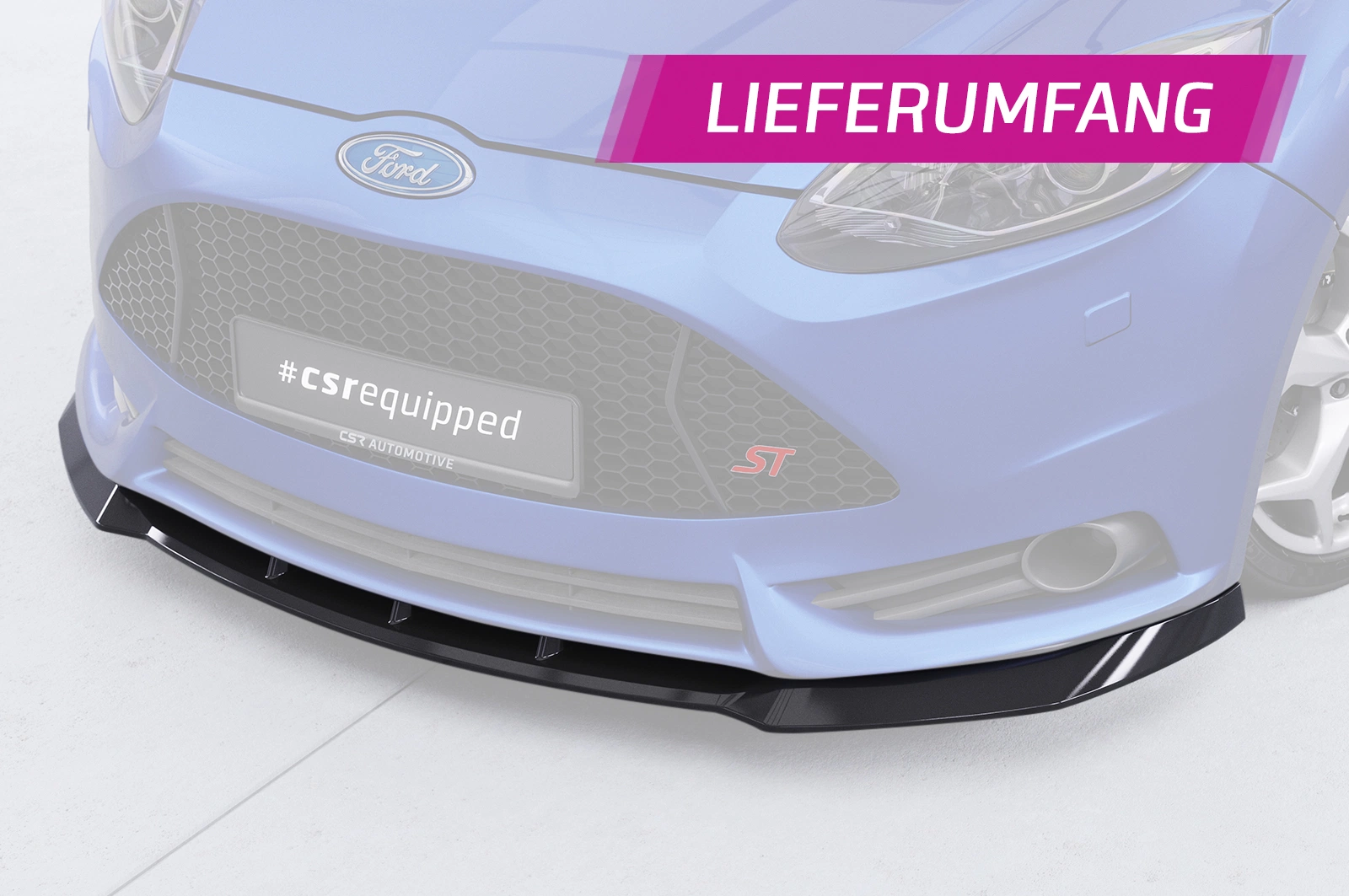 Voorspoiler Ford Focus MK3 ST glans zwart – CSR Automotive (2012-2015)