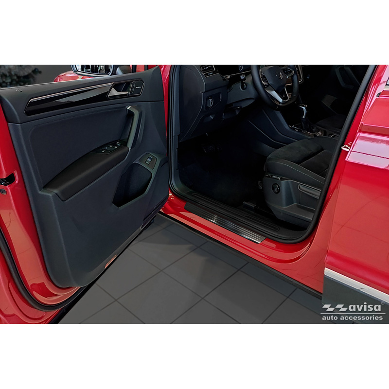 Zwart RVS Instaplijsten  Volkswagen Tiguan II 2016-2020 & FL 2020- incl. Allspace 2017-2020 & FL 2020-2024 - 'Lines' - 4-delig