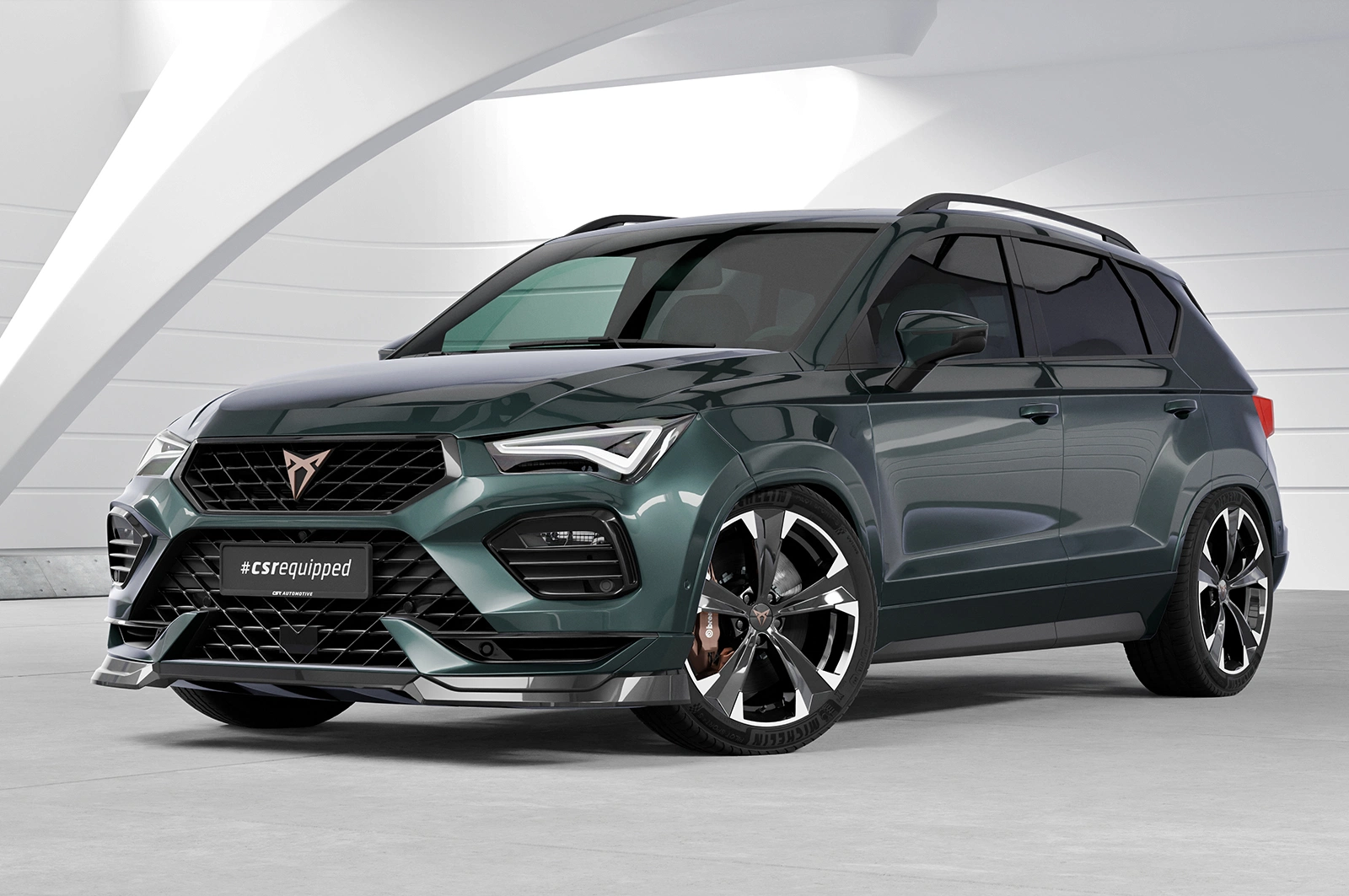 Voorspoiler Cupra Ateca (Typ 5FP, KH7) Facelift CSR glans zwart