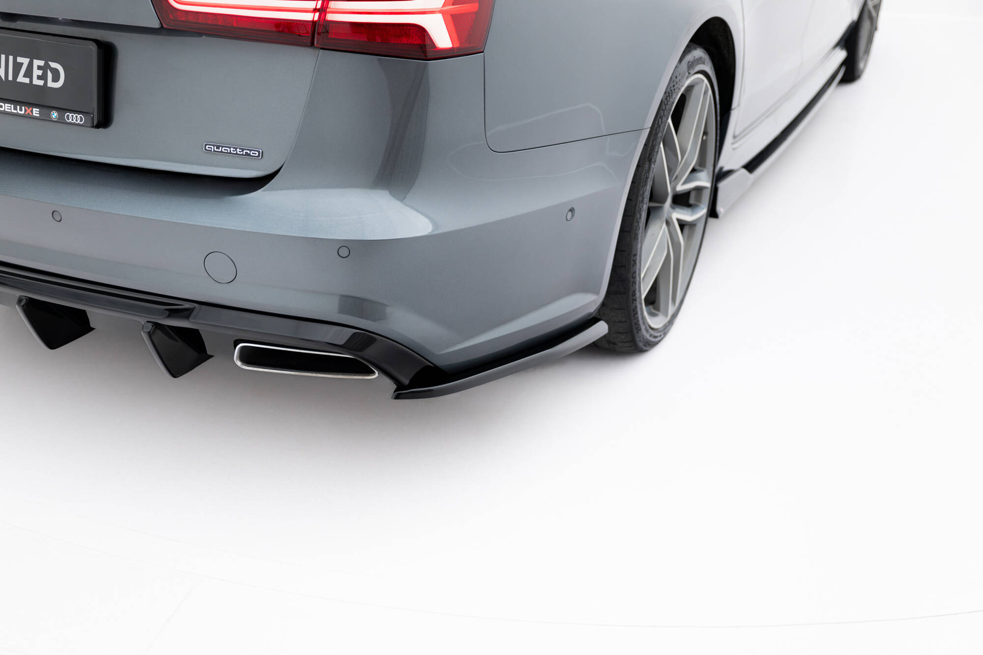 Achterzij Spoilers V.3 Audi S6 / A6 S-Line / A6 C7 FL Maxton Glanzend zwart